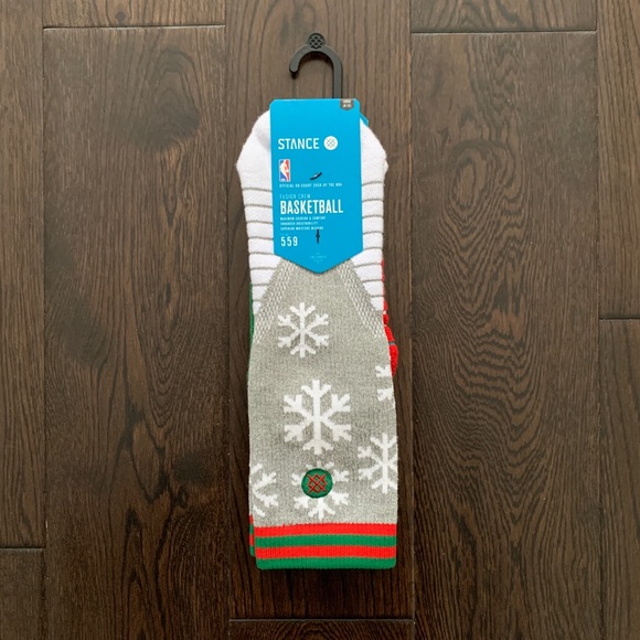 Stance NBA Christmas Claus Basketball Socks Large